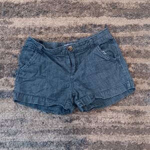 Casual Blue Denim-Look Girls Shorts